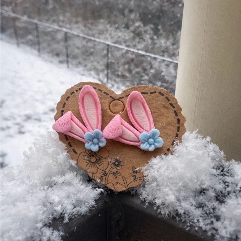 Pink and Blue Bunny Earrings